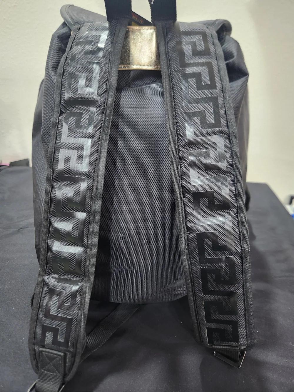 Men's Versace Backpack with Gold Accents